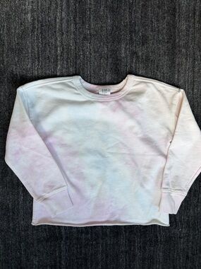 GAP Kids Pastel Tie-Dye Crewneck Sweatshirt - Pink, Light Blue, White
